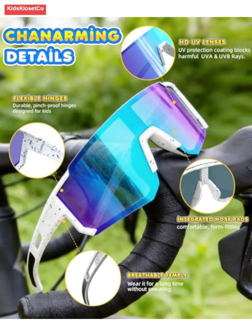 Kids Polarized Sunglasses UV400 Sport Running Baseball Sun Glasses 3 Pack